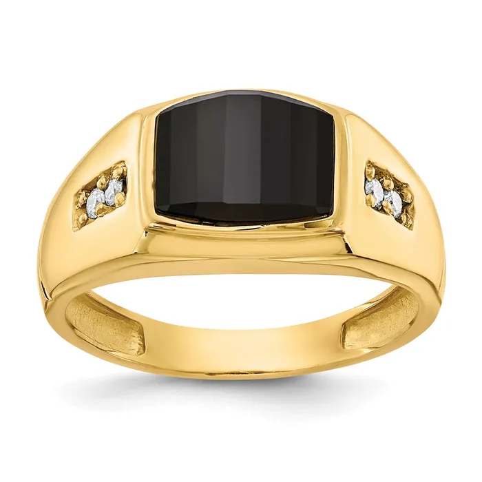 Rings Goldiacom 14K Yellow Gold AA Real Diamond mens ring