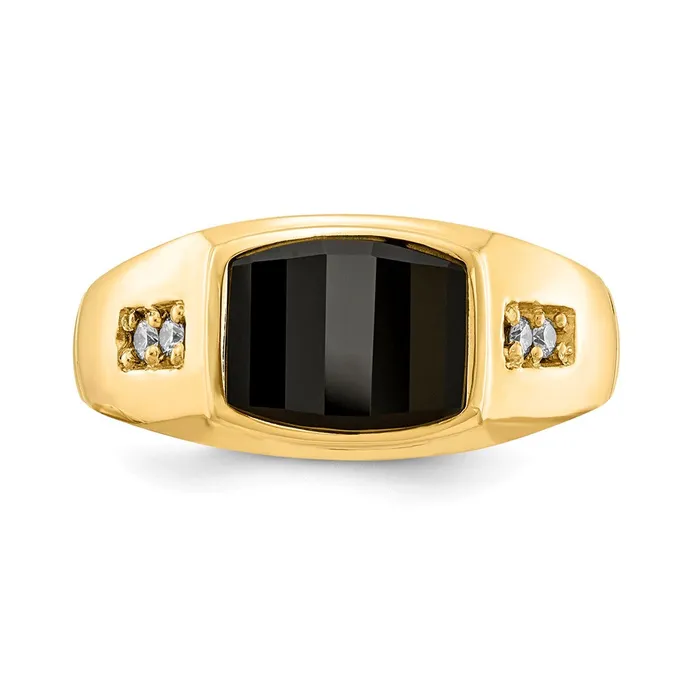 Rings Goldiacom 14K Yellow Gold AA Real Diamond mens ring