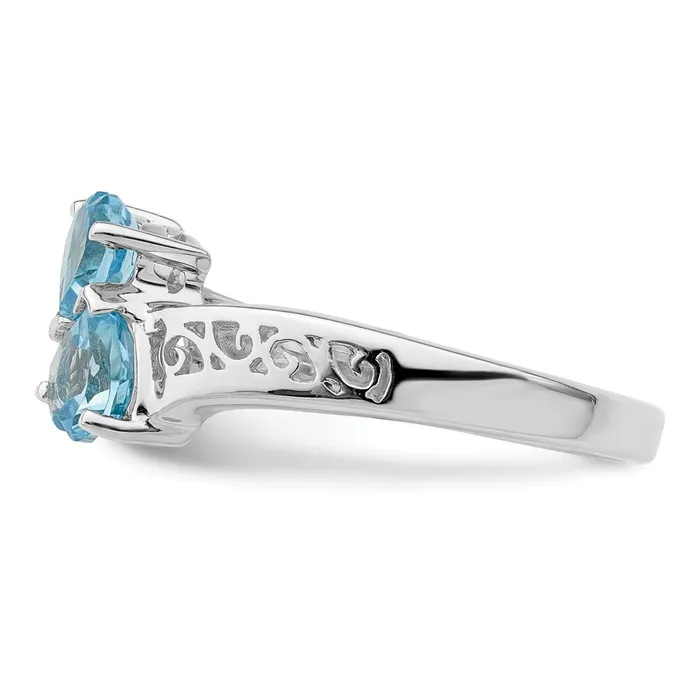 Rings Goldia Sterling Silver Rhodium Light Swiss Blue Topaz Heart Ring