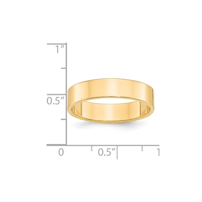 Rings Solid 10K Yellow Gold 5mm Light Weight Flat MensWomens Wedding Band Ring Size 10 Goldia
