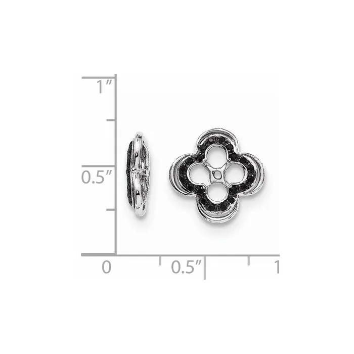 Sterling Silver Rhodium Black Sapphire Earring Jacket Goldia Earrings
