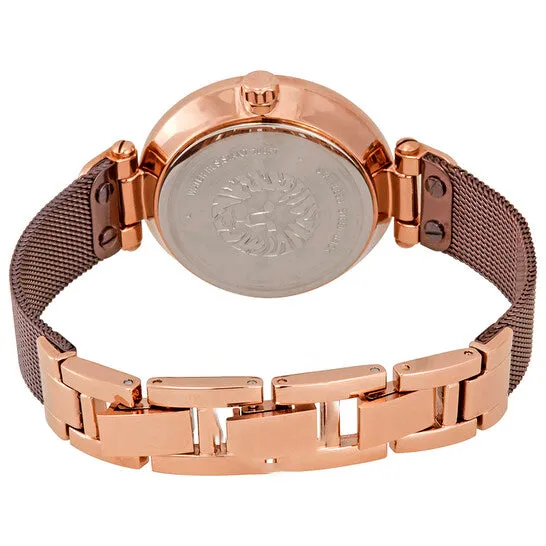 Watches JMS always Original Anne Klein Swarovski Crystals Brown Dial Ladies Watch 3001RGBN