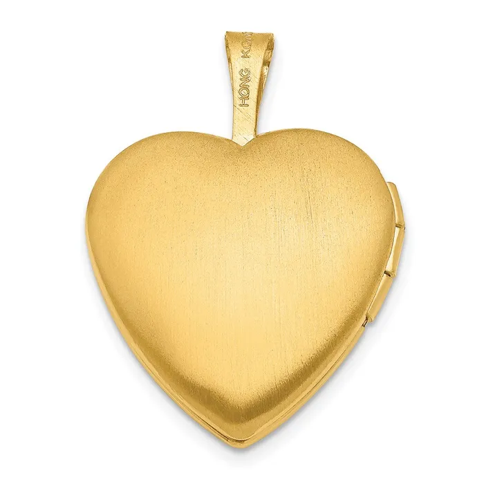120 Gold Filled Satin and Polished 2Frame 15mm Heart Locket TreasureFineJewelers Necklaces