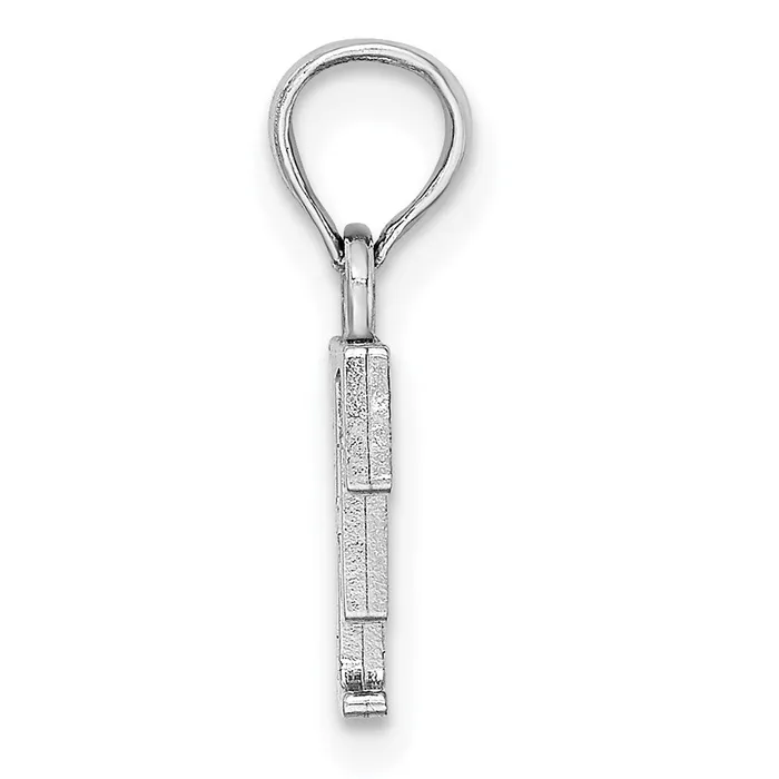 10K White Gold Polished F Block Initial Charm TreasureFineJewelers Charm Necklaces