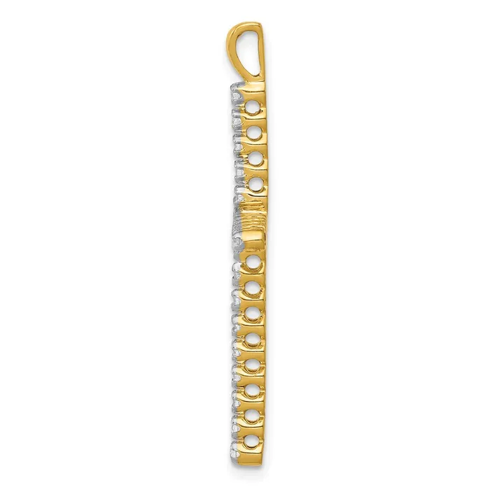 14k and Rhodium 14ct Diamond Cross Pendant TreasureFineJewelers Necklaces