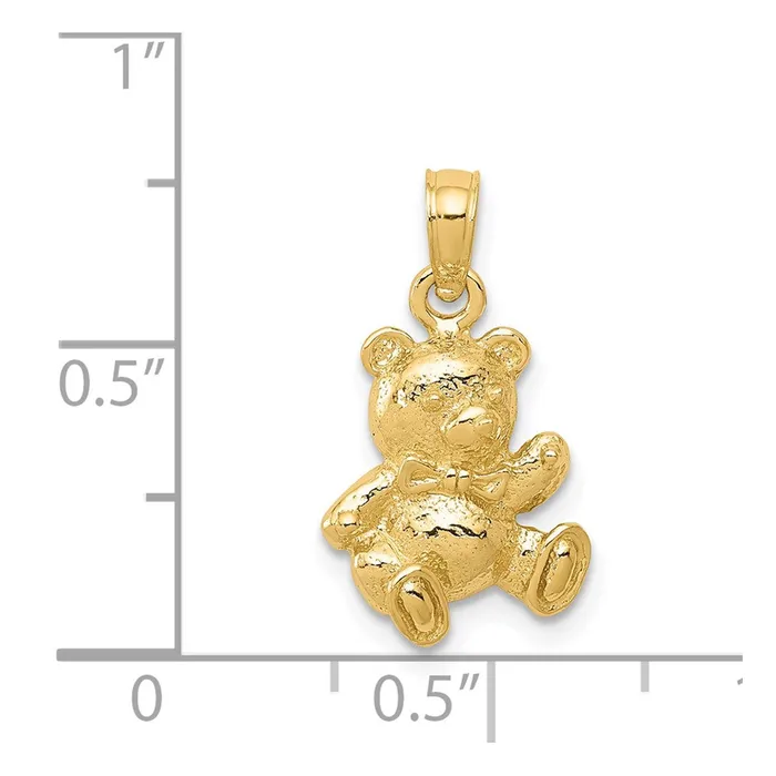 14k Teddy Bear Charm TreasureFineJewelers Charm Necklaces