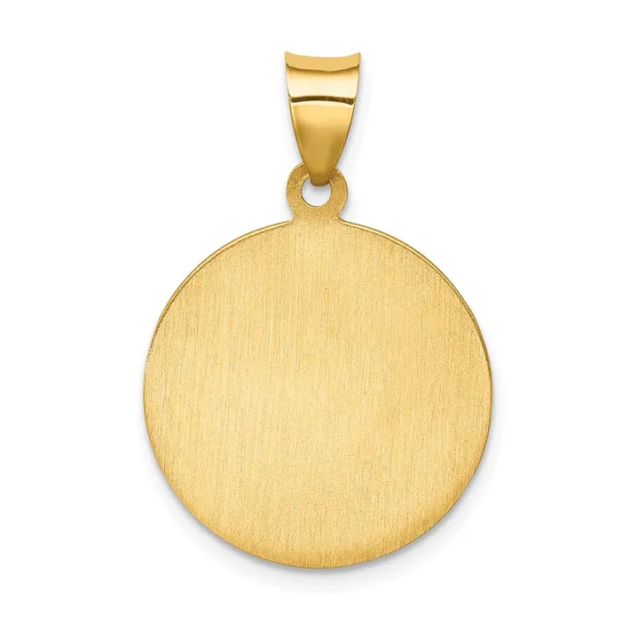 14k Yellow Gold Polished and Satin St Francis of Assisi Medal Hollow Pendant TreasureFineJewelers Necklaces