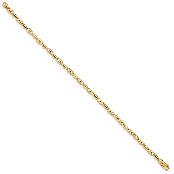 Bracelets TreasureFineJewelers 14K 75 inch 31mm Fancy Link with Lobter Clasp Bracelet