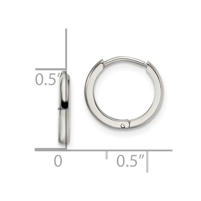 Bracelets TreasureFineJewelers Chisel Stainless Steel Polished 14mm Endless Hinged Hoops