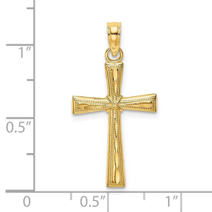 Charm Necklaces 14K DC and Textured Cross Charm TreasureFineJewelers