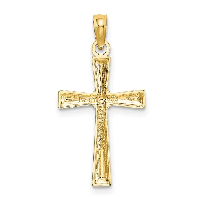 Charm Necklaces 14K DC and Textured Cross Charm TreasureFineJewelers