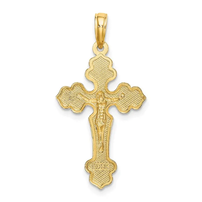 Charm Necklaces 14K DC Crucifix W Fancy Tips Charm TreasureFineJewelers