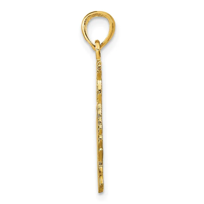 Charm Necklaces TreasureFineJewelers 14k Polished Cat Charm