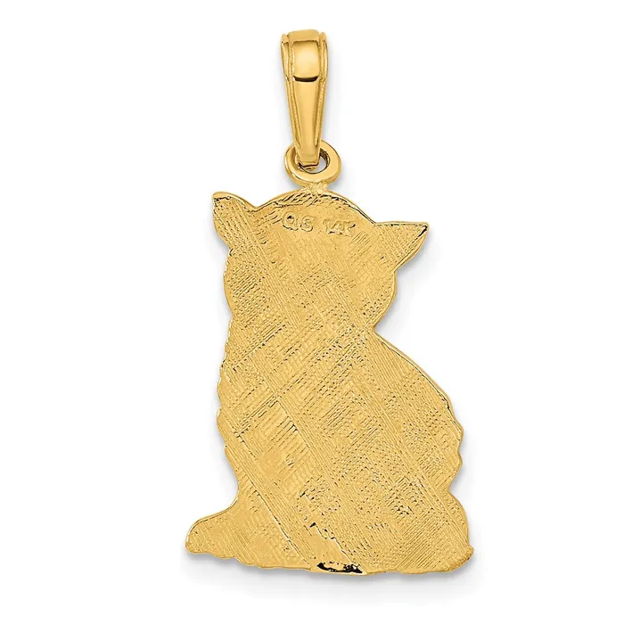 Charm Necklaces TreasureFineJewelers 14k Polished Cat Charm