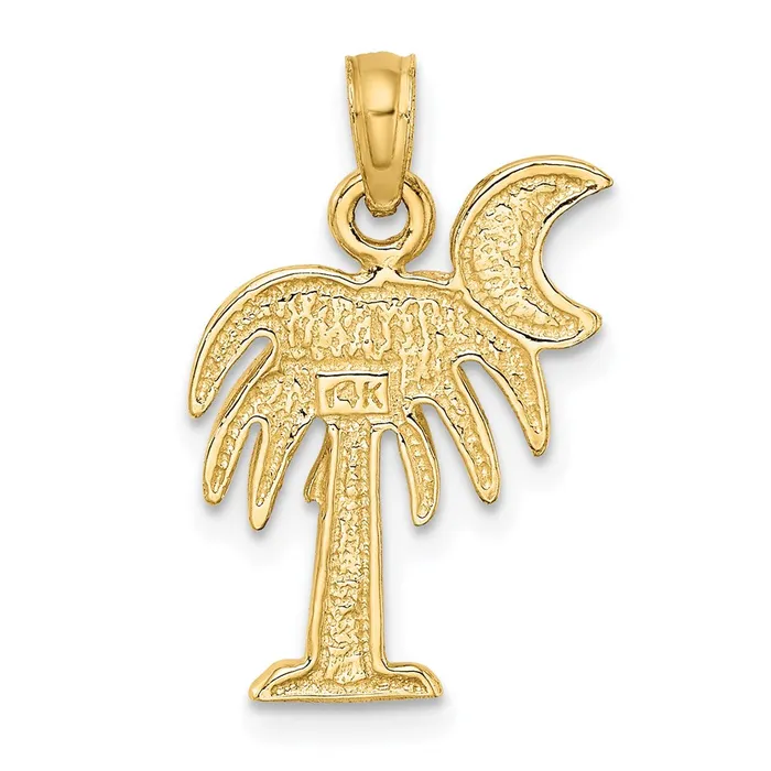 Charm Necklaces TreasureFineJewelers 14K Polished Charleston Palm Tree Charm