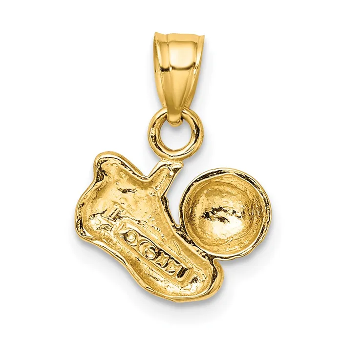 Charm Necklaces TreasureFineJewelers 14k Soccer Ball wShoe Charm