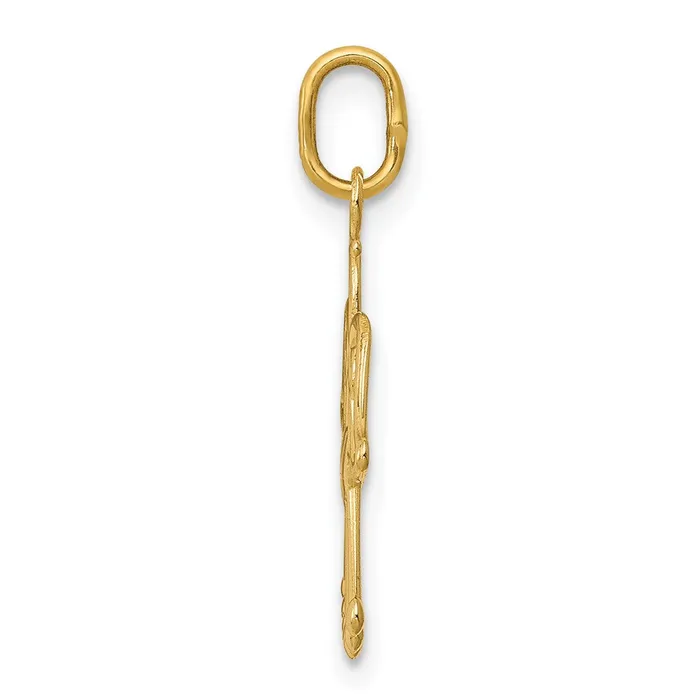 Charm Necklaces TreasureFineJewelers 14k Yellow Gold Angel Charm