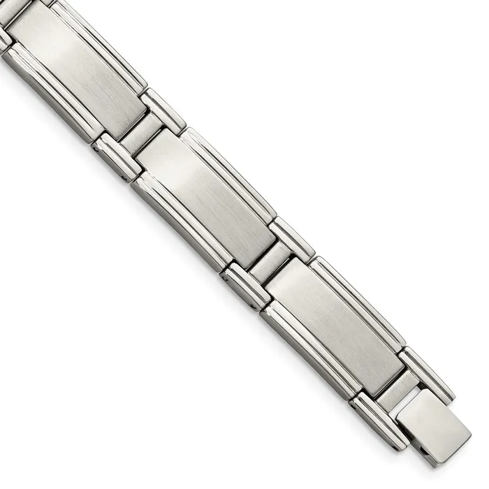 Chisel Stainless Steel Brushed and Polished 95 inch Link Bracelet TreasureFineJewelers Bracelets