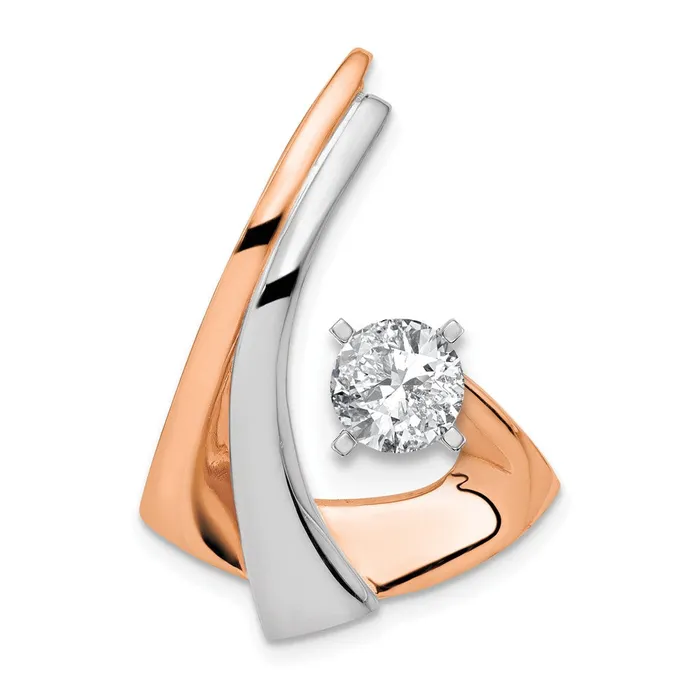 Earrings TreasureFineJewelers 14K W Rose Gold Omega Slide WPeg Fits up to 2mm 6mm Reversible