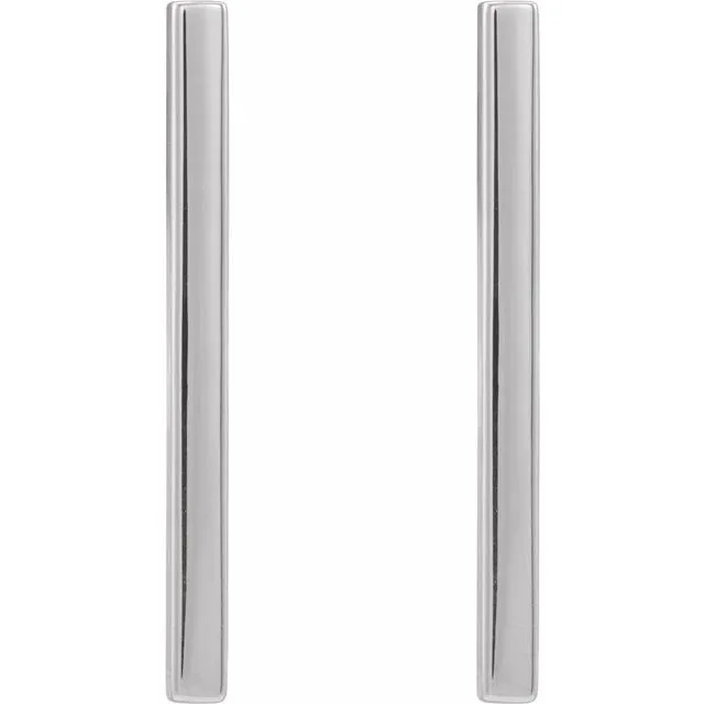 Earrings TreasureFineJewelers Sterling Silver Bar Earrings