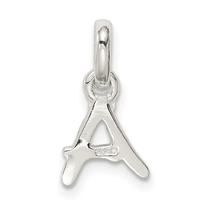 Necklaces TreasureFineJewelers Sterling Silver Letter A with Enamel Pendant