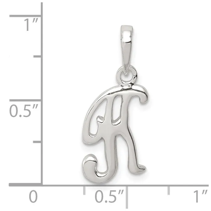 Necklaces TreasureFineJewelers Sterling Silver Letter K Initial Pendant