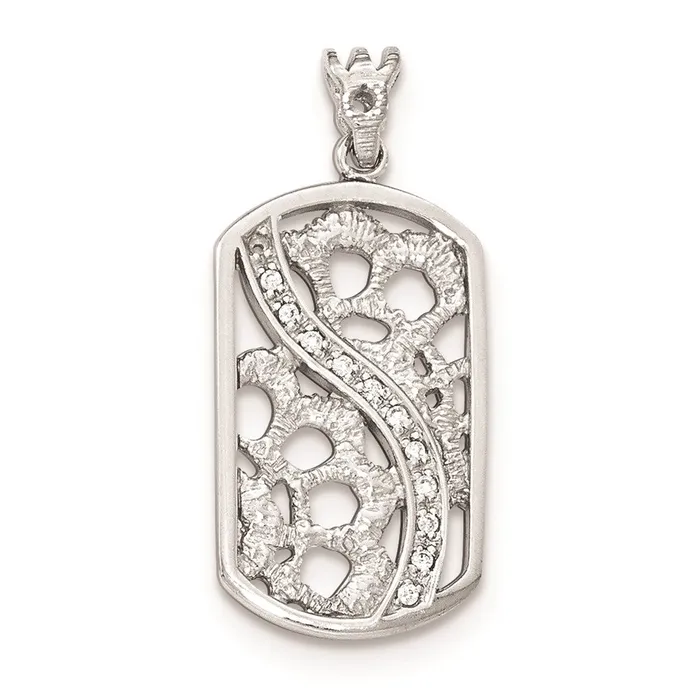 Necklaces TreasureFineJewelers Sterling Silver Rhodiumplated Oval Rectangle Pendant Necklaces TreasureFineJewelers Sterling Silver Rhodiumplated Oval Rectangle Pendant