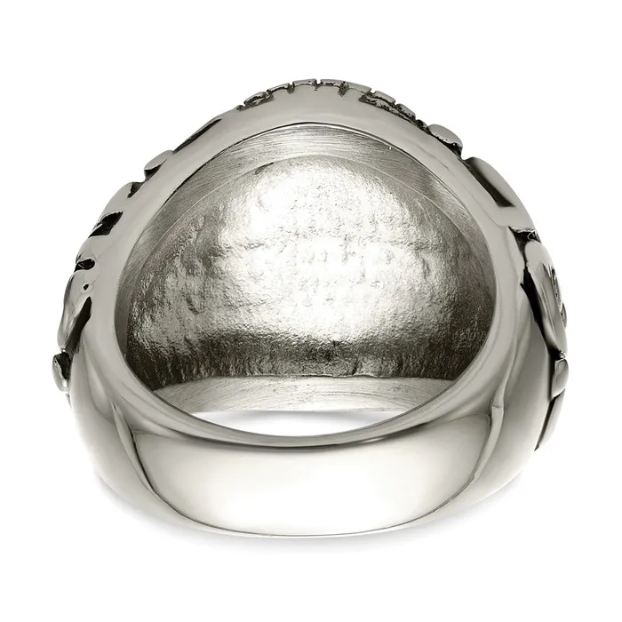 Stainless Steel Antiqued and Polished Cross Ring TreasureFineJewelers Rings