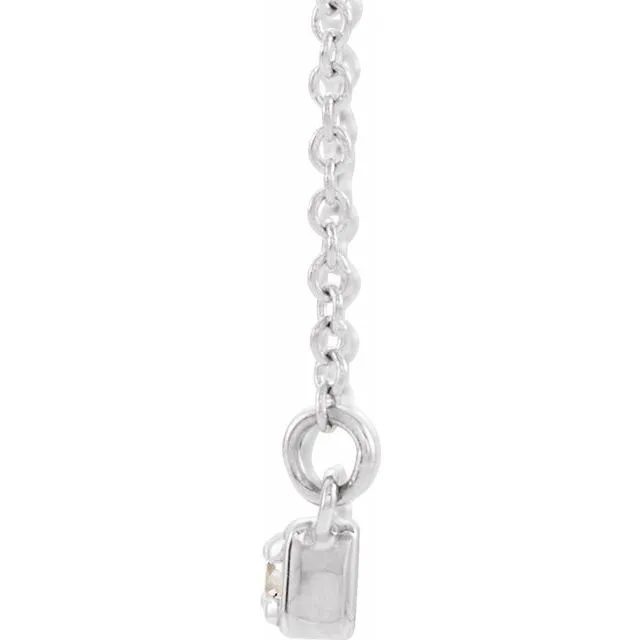 Sterling Silver 15 CTW Diamond Bar 1618 Necklace TreasureFineJewelers Necklaces