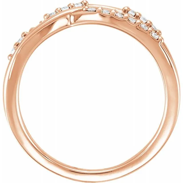 TreasureFineJeweler Rings 14K Rose 14 CTW Diamond CrissCross Ring
