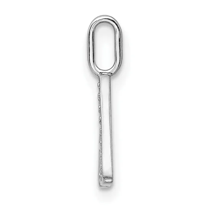 TreasureFineJewelers 14K White Gold Diamond Letter A Initial Pendant Necklaces