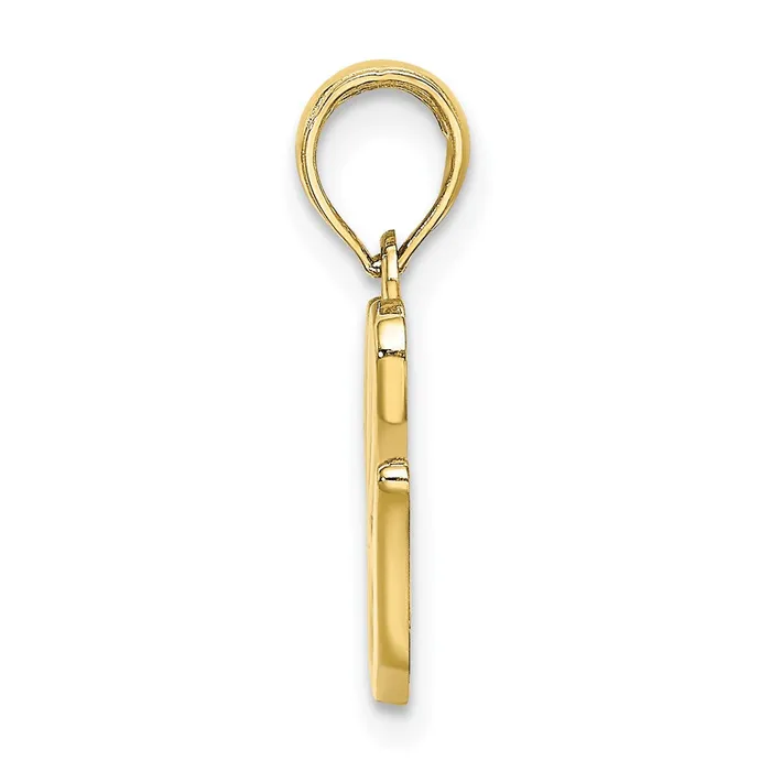 TreasureFineJewelers Charm Necklaces 10k Yellow Gold Polished G Script Initial Charm
