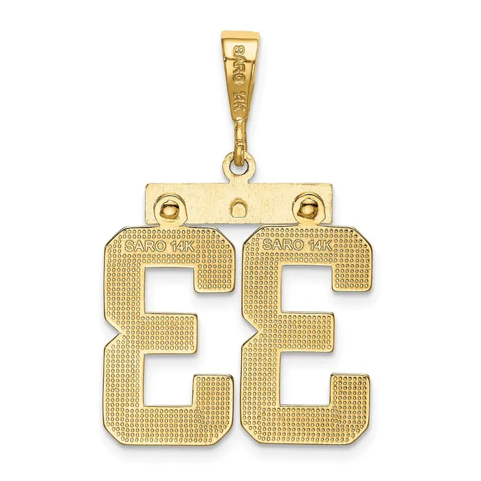 TreasureFineJewelers Charm Necklaces 14k Large Polished Number 33 Charm