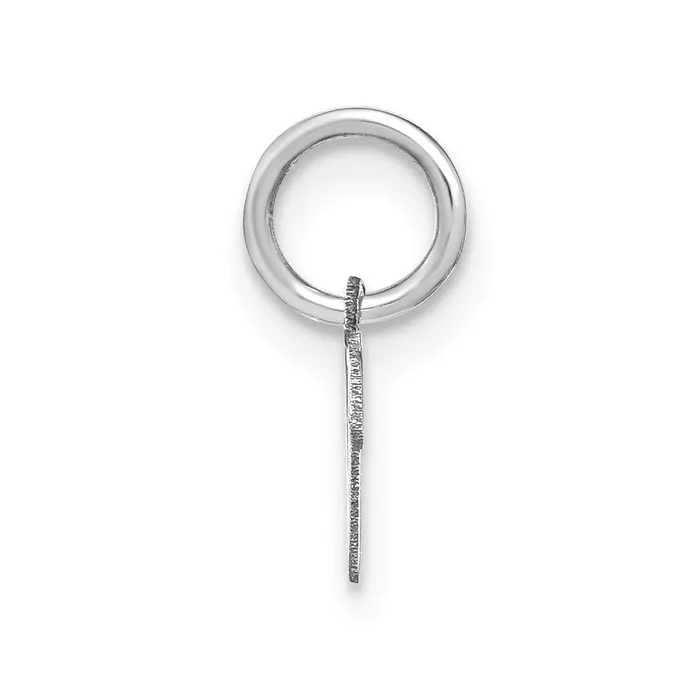 TreasureFineJewelers Charm Necklaces 14k White Gold Upper case Letter V Initial Charm