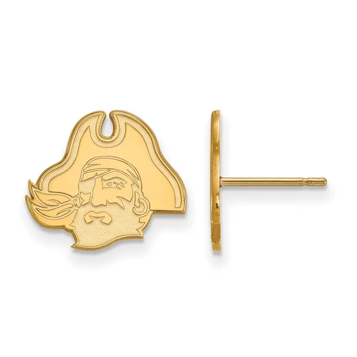TreasureFineJewelers Earrings 14k Gold East Carolina University Pirate Small Post Earrings