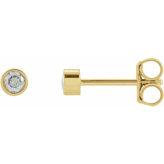 TreasureFineJewelers Earrings 14K Yellow Gold 18 CTW Natural Diamond Micro BezelSet Earrings