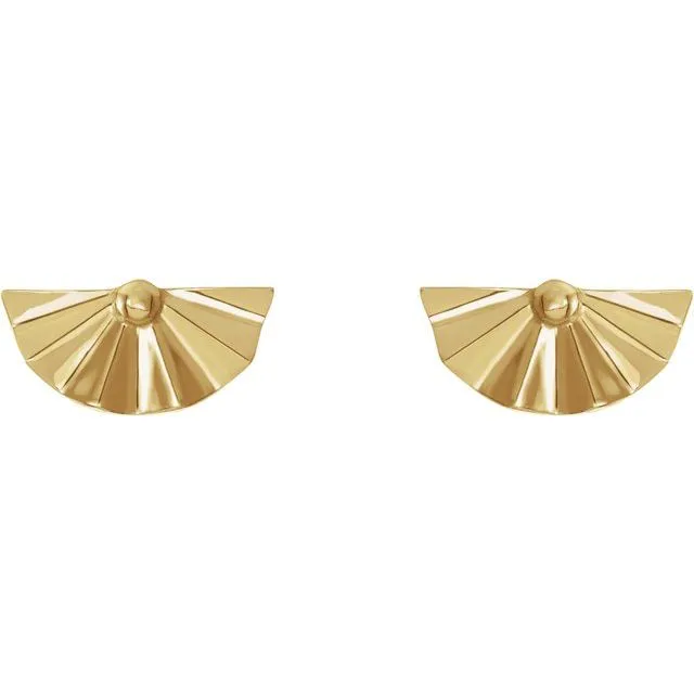 TreasureFineJewelers Earrings 14K Yellow Gold Geometric Earrings