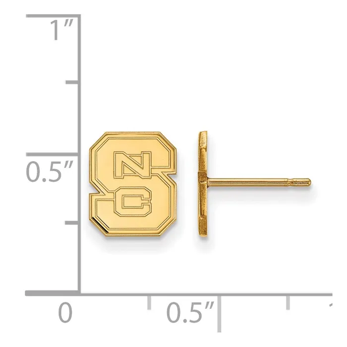 TreasureFineJewelers Earrings 14K Yellow Gold North Carolina State University XS Post Earrings