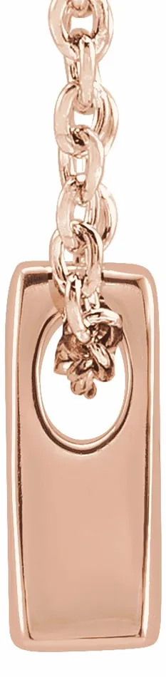 TreasureFineJewelers Necklaces 14K Rose Gold Initial A Slide Pendant 1618 Necklace