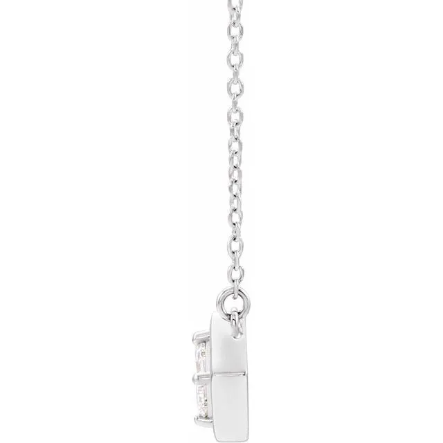 TreasureFineJewelers Necklaces 14K White Gold 14 CTW Natural Diamond Geometric 18 Necklace