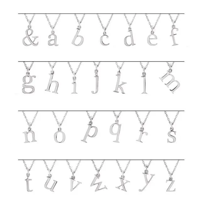 TreasureFineJewelers Necklaces Sterling Silver Lowercase Initial n 16 Necklace