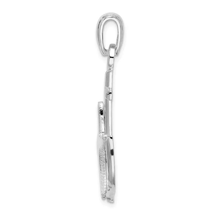 TreasureFineJewelers Necklaces Sterling Silver Polished Anchor wStarfish Pendant