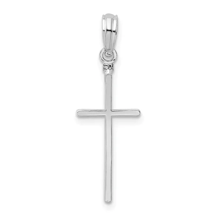 TreasureFineJewelers Necklaces Sterling Silver Polished Thin Latin Cross Pendant