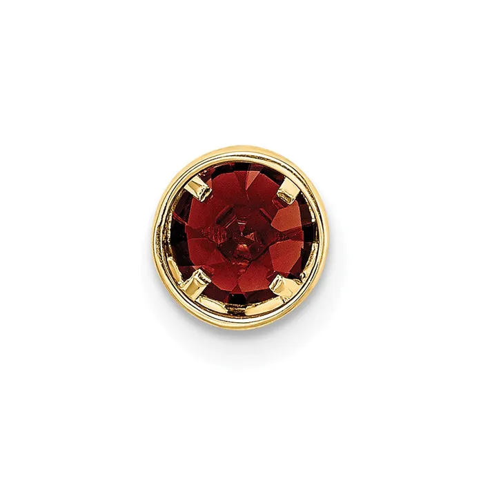 TreasureFineJewelers PreStyled Sets 14k Yellow Gold 5mm Garnet bezel pendant