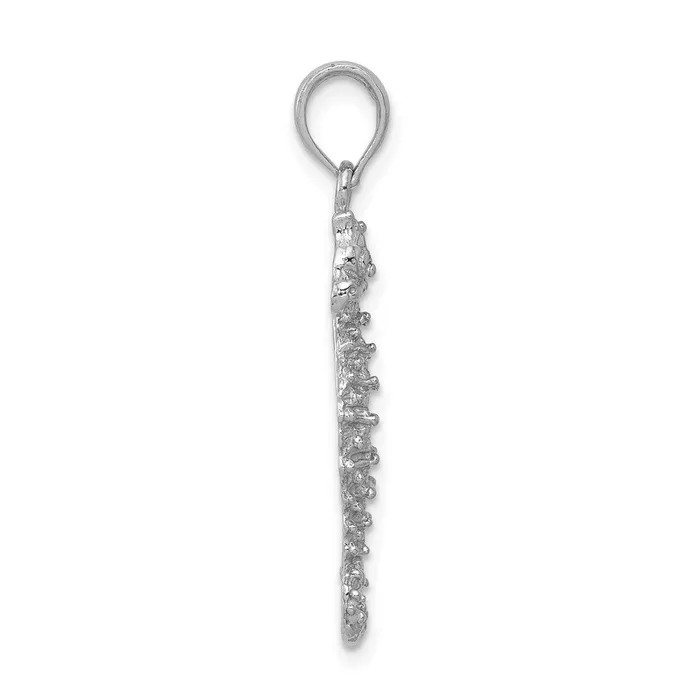 TreasureFineJewelers Rings 14k White Gold Polished OpenBacked Seahorse Pendant
