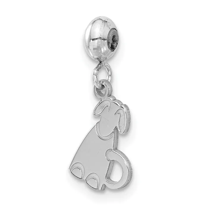 TreasureFineJewelers Rings Sterling Silver Rhodiumplated MeMi Dog Charm