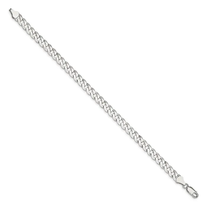 TreasureFineJewelers Sterling Silver 6mm Beveled Curb Chain Rings