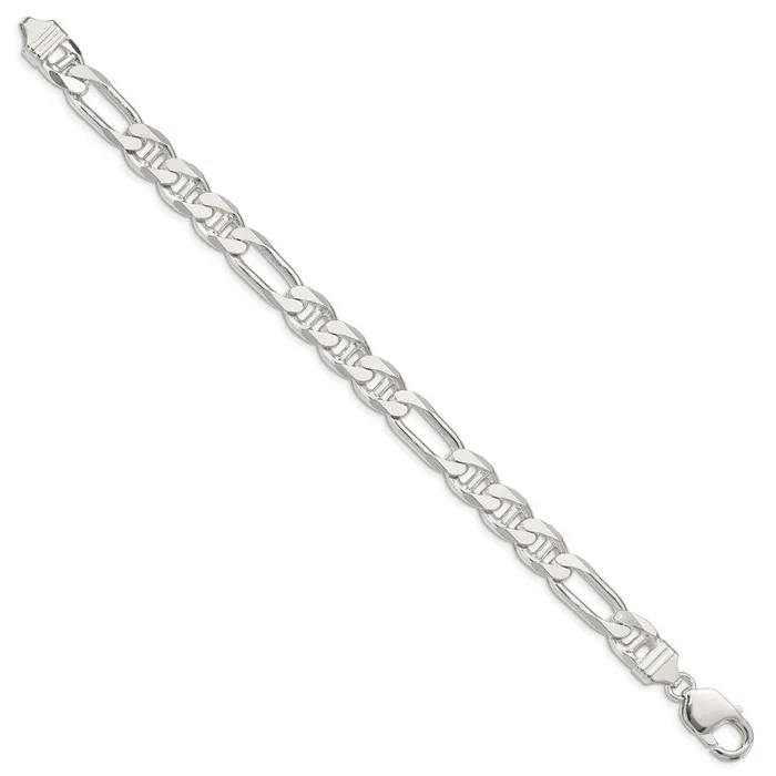 TreasureFineJewelers Sterling Silver 875mm Figaro Anchor Chain Rings