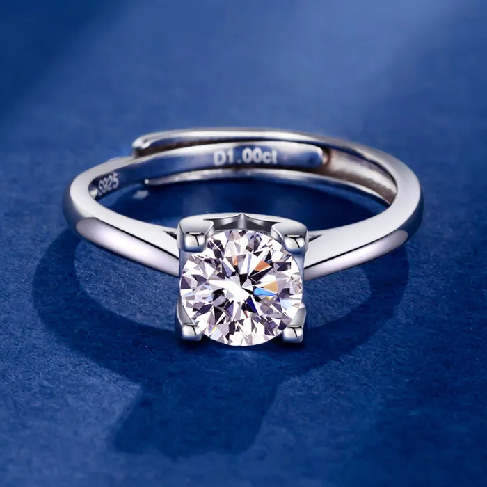 Trendolla Jewelry Rings Simple Vshaped Moissanite Diamond Ring