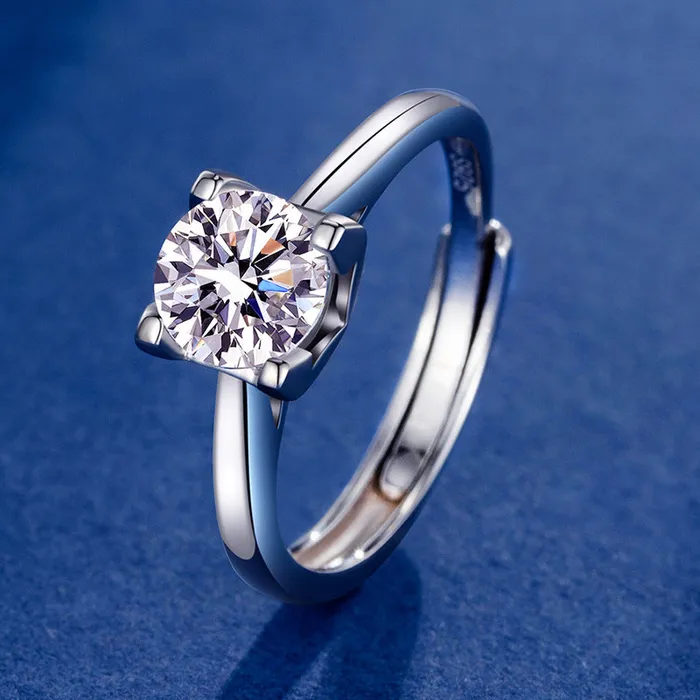 Trendolla Jewelry Rings Simple Vshaped Moissanite Diamond Ring
